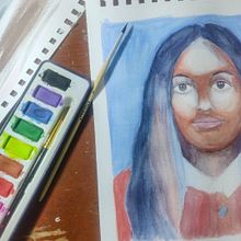 Mi proyecto de acuarela. Un progetto di Belle arti, Disegno di ritratti, Pittura e Pittura ad acquerello di Renzo Rios Reyes - 20.03.2025