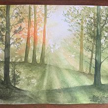 Verträumter Wald. Painting, and Watercolor Painting project by Anita - 03.23.2025