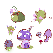 Kawaii sticker sheet. Manga, and Character Design project by rat_spiral - 03.23.2025