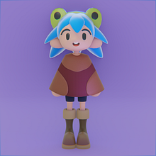 Niña rana. Projekt z dziedziny  Modelowanie 3D, Projektowanie postaci, Ilustracja c, frowa, Trad, c, jna ilustracja i Manga użytkownika David Almaguer Hernández - 26.03.2025