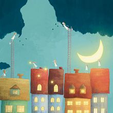 The night is coming . Projekt z dziedziny Ilustracja c, frowa i Ilustracje dla dzieci użytkownika Miroslawa Melewska - 26.03.2025