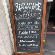 Cafe shop chalkboard sign. Lettering project by sarka_likon - 03.27.2025