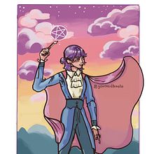 Magicien aux cheveux violets. Un projet de Illustration numérique, Conception de personnages , et Dessin numérique de danialpena2 - 27.03.2025