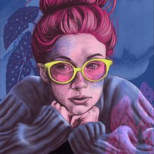 Eindproject geïllustreerde portretten met Elena Garnu.. Un proyecto de Ilustración tradicional, Ilustración vectorial, Dibujo de Retrato e Ilustración digital de Sarah Van Praet - 28.03.2025