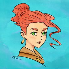 Portrait numérique à l'aquarelle et à l'encre . Un projet de Illustration numérique, Conception de personnages , et Aquarelle de meriano_illustration - 30.03.2025