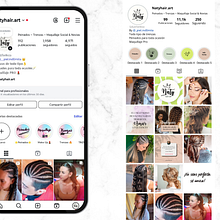 Proyecto Feed @Natyhair.art. Digital Design, Graphic Design, Instagram, Marketing, and Social Media project by nataliaamunozv - 03.31.2025