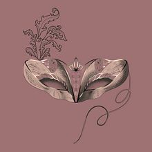 Máscara Veneziana_Design de Tatuagem com efeitos dourados. Un proyecto de Ilustración digital, Ilustración tradicional y Diseño de tatuajes de Andrea Tostes - 31.03.2025