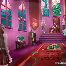 Concept Art: Visitando los aposentos de la domadora de dinosaurios. Un progetto di Arte concettuale, Illustrazione tradizionale, Illustrazione digitale, Videogiochi, Animazione, Cinema, video e TV e Progettazione di videogiochi di Raul Yanquen Puerta - 31.03.2025