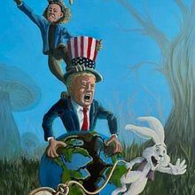 Donald In MagaLand. Acr, lic Painting, Character Design, and Painting project by Yves Cote - 04.01.2025
