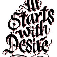 All Starts with Desire. Calligraph, Lettering, Street Art, H, and Lettering project by Miriam Fluri - 04.03.2025