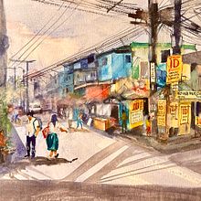 Manila. Watercolor Painting, Fine Arts, and Architectural Illustration project by Arnel Sarmiento - 04.05.2025