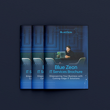  Blue Zeon IT Services Brochure – Modern Design. Un projet de Design graphique, Design  , et Marketing de Efren James Lopez - 05.04.2025