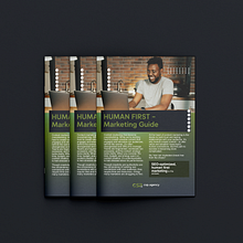 Human First – Marketing Guide (Brochure Design). Un projet de Design graphique, Conception numérique, Marketing , et Gestion de portefeuille de Efren James Lopez - 05.04.2025