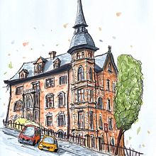 House in Munich. Projekt z dziedziny  R, sunek architektoniczn,  R, sunek,  R, sunek atramentem, Sketchbook i Sketching użytkownika simon_munich - 05.04.2025