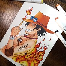 Portgas D. Asce - One Piece. Comic, Traditional illustration, Color Theor, and Manga project by Haizea Galván Cabello - 04.05.2025