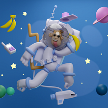 Monkey in a spacesuit . 3D, 3D Character Design, 3D Design, 3D Modeling, and Character Design project by sarashahzad001 - 04.06.2025