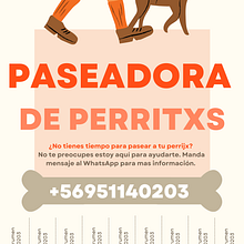 paseadora de perritxs. Advertising, Poster Design & Infographics project by Mildred Itxel Berumen Ramirez - 04.08.2025
