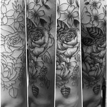 Bruink Tattoos: Tatuajes Botánicos con Técnica Fineline y Puntillismo de Arrastre. Een project van  Tatoeageontwerp,  Botanische illustratie, Fotografie y Tekening met potlood van Andrés Galarza - 10.04.2025