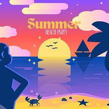 Summer - Beach Party. Digital Illustration, Vector Illustration, and Animated Illustration project by rafael_fassimoto - 04.10.2025