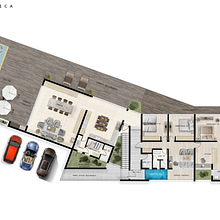 El estilo gráfico del proyecto busca un equilibrio entre el realismo y la síntesis gráfica, utilizando una paleta cálida y materiales naturales para reforzar la integración del diseño arquitectónico con el entorno.. Architectural Illustration, Architecture, and Digital Architecture project by flcamachocu - 04.13.2025