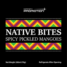 Native Bites: Spicy Pickled Mangoes. Br, ing, Identit, Graphic Design, and Logo Design project by franzzapanta1033 - 04.13.2025
