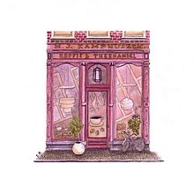 A cafe front. Architectural Illustration, Drawing, Painting, and Watercolor Painting project by Sofia P. - 04.13.2025