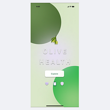 Olive Health Splash Pages. Un proyecto de UX / UI de Kyla DeSanto - 14.04.2025