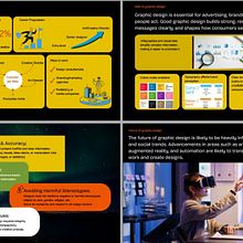 I created a presentation to explain graphic design — including its history, required skills, job opportunities, and future prospects. Communication, Information Design, Graphic Design, Design Management, Marketing, and Presentation Design project by Hong Nguyen - 04.14.2025