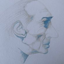 Portrait aux crayons de couleurs. Desenho com lápis de cor, Desenho, Desenho de retrato, e Sketchbook projeto de xxys - 14.04.2025