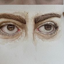 expressive eyes by C. R. Casado. Fine Arts, Painting, Portrait Drawing, and Watercolor Painting project by bibigeleucht - 04.14.2025