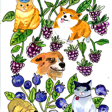 Among the Berries. Traditional illustration, and Watercolor Painting project by Sandra Jelovac - 04.15.2025