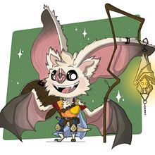 Zuzaril, the Batfolk Cleric. Projekt z dziedziny Ilustracja c, frowa,  R, sunek i Projektowanie postaci użytkownika FreckleSketches & Co. - 16.04.2025