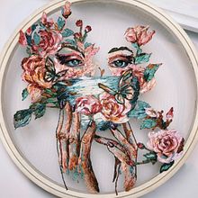 collaboration  with Gigi Hadid and V Magazine 2020. Embroider, Fiber Arts, and Art Direction project by Kathrin Marchenko - 04.16.2025