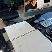 Final Project: Exploring the Human Face. Artistic Drawing, Drawing, Portrait Drawing, Sketchbook, and Sketching project by wiz_most_7p - 04.17.2025
