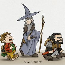 Hobbit, Wizard and Dwarf. Character Design, Drawing, Figure Drawing, and Traditional illustration project by Ana White - 04.17.2025