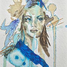 Retrato Fluido con tinta china. Drawing, Painting, and Watercolor Painting project by Oscar Figueroa - 04.18.2025