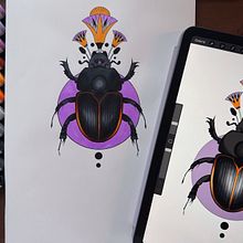 Skarabäus als Abschlussprojekt. Digital Illustration, Traditional illustration, and Tattoo Design project by Anna Fechner - 04.18.2025