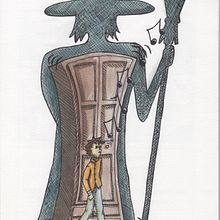 La sorcière du placard au balais. Fine Arts, Drawing, Pencil Drawing, Traditional illustration, Children's Illustration, Narrative, Painting, and Watercolor Painting project by Cyrielle Froidevaux - 04.19.2025