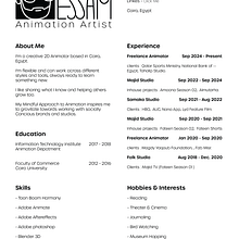 My project for course: Resumes for Creatives: Craft Your CV and Cover Letter. Een project van Business, Communicatie, Creatieve consultanc y Portfoliobeheer van Karim Essam - 20.04.2025