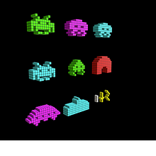 Lowpoly Voxel Space Invader Pack. Un proyecto de 3D y Videojuegos de dbr3d - 20.04.2025