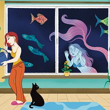 Reverse aquarium. Digital Illustration, and Drawing project by Anita Farneti - 04.21.2025