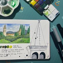 Diario di viaggio | Spoleto. Un projet de Illustration architecturale, Aquarelle et Illustration à l'encre de Sara Facenda - 21.04.2025