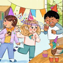 Kindergarten party. Un progetto di Illustrazione digitale, Illustrazione infantile e Disegno digitale di Kayla Phan - 21.04.2025