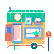 Welcome to the cutest Tiny House!. Digital Illustration, and Traditional illustration project by ireneguardiabel - 04.21.2025