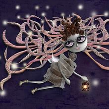 Hada nocturna. Un progetto di Illustrazione digitale, Disegno, Character design, Pittura ad acquerello, Creatività, Disegno digitale, Illustrazione infantile, Illustrazione editoriale, Collage, Albo illustrato e Letteratura per bambini e ragazzi	 di Bea Barrionuevo - 22.04.2025
