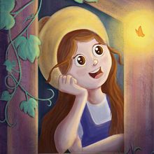 The Glowing Butterfly: A Little Girl’s Window to Hope. Digital Illustration project by amaniillustrations - 04.22.2025