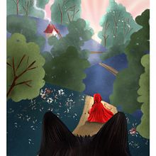 Little Red – A Tale at Dusk. Digital Illustration, Graphic Design, Design, Stor, telling, Creativit, Digital Drawing, Digital Painting, Picturebook, and Children's Illustration project by Rina De Vuono - 04.22.2025