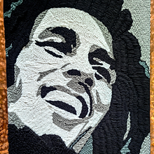 Bob Marley A3 punch needle embroidery portrait. Embroider project by Elandi van den Berg - 04.22.2025