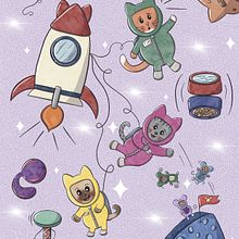 Cat-Laxy. Projekt z dziedziny Ilustracja c, frowa, R, sunek c, frow, Ilustracje dla dzieci, Malarstwo c, frowe, Kreat, wne zabaw i z dziećmi użytkownika Denise Lumi - 22.04.2025