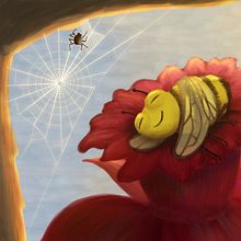 Nature is the Bee’s [Sleepy] Knees. Digital Illustration project by Kristin - 04.22.2025